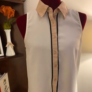 Coincidence and chance white button up blouse Sz S